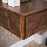 Bedside Tables - Floating Bedside Table Lio Acacia Drift Brown - Dimehouse