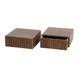 Bedside tables - Floating bedside table Dex Acacia wood Drift brown 1 drawer - Dimehouse