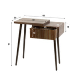 Bedside tables - Oslo Bedside Table Left Acacia Wood Drift Brown 1 Drawer - Dimehouse