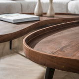 Coffee tables - Coffee table set Kira Organic Acacia Wood Brown Set of 2 - Dimehouse