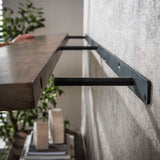Wall shelves - Wall shelf Noa 120 cm Solid Acacia wood Drift Brown - Dimehouse
