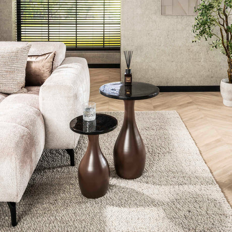 Side tables - Side table Vesto Drop shape Antique Copper 45 cm - Dimehouse