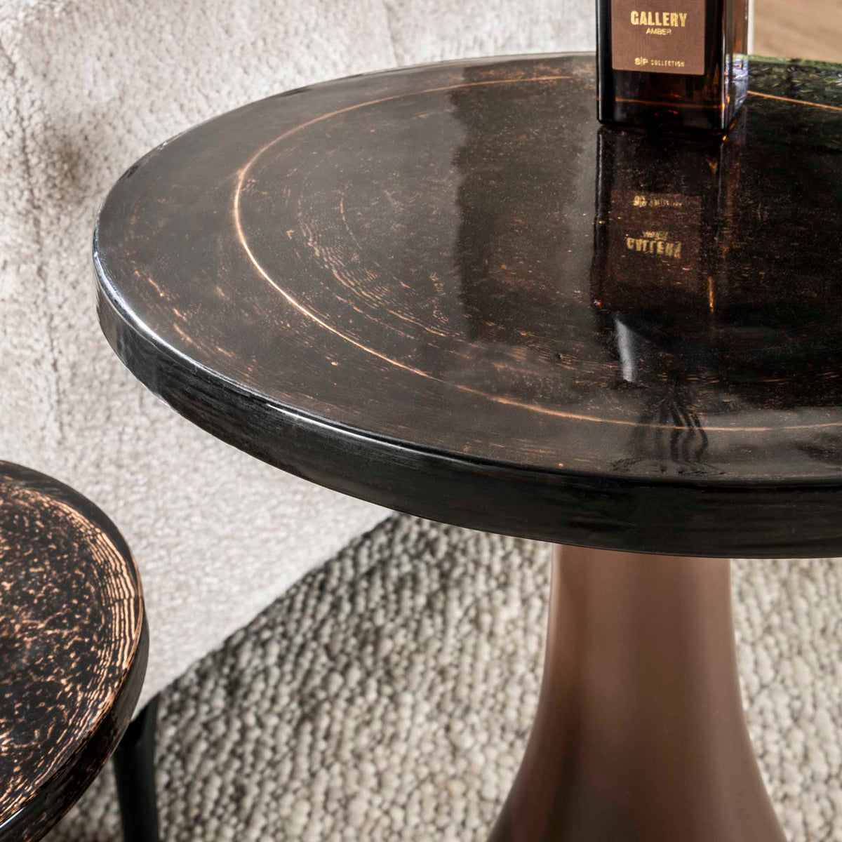 Side tables - Side table Vesto Drop shape Antique Copper 45 cm - Dimehouse