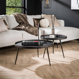 Coffee tables - Industrial coffee table set Owen gray metal - Dimehouse