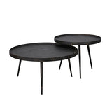 Coffee tables - Industrial coffee table set Owen gray metal - Dimehouse