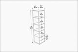 Bookcases - Bookcase Robbins Black Black White Melamine 39x160x39 cm - Dimehouse