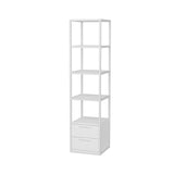 Bookcases - Bookcase Robbins White White Melamine 39x160x39 cm - Dimehouse