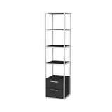 Bookcases - Bookcase Robbins White White Anthracite Melamine 39x160x39 cm - Dimehouse
