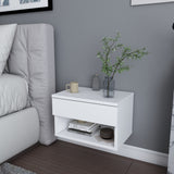 Bedside tables - Bedside table Jamot White Melamine 44.6x31.9x31.9 cm - Dimehouse