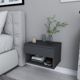 Bedside tables - Bedside table Jamot Anthracite Melamine 44.6x31.9x31.9 cm - Dimehouse