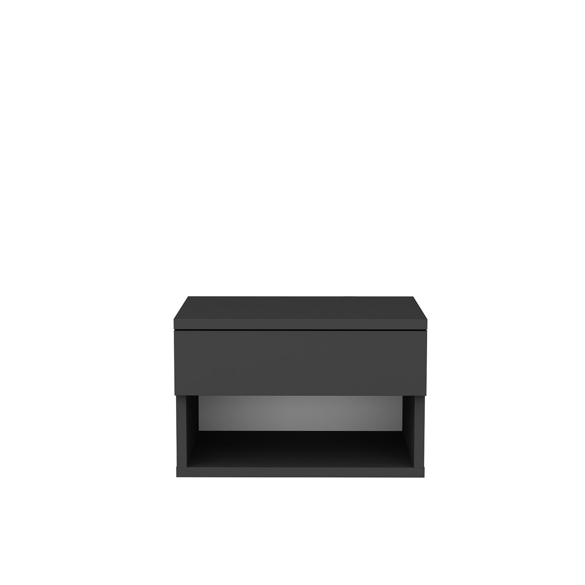 Bedside tables - Bedside table Jamot Anthracite Melamine 44.6x31.9x31.9 cm - Dimehouse