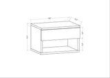 Bedside tables - Bedside table Jamot Anthracite Melamine 44.6x31.9x31.9 cm - Dimehouse