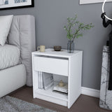 Sheridan bedside table white 44.6 cm Melamine-faced wood composite