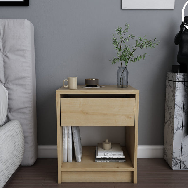 Sheridan bedside table in oak look 44.6 cm Melamine finished furniture panel