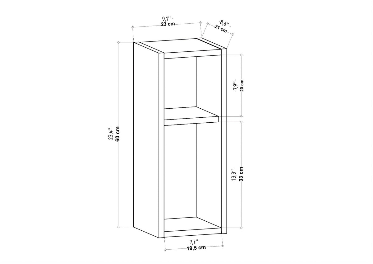 Sault wall shelf white 23.2 cm Melamine coated wood composite
