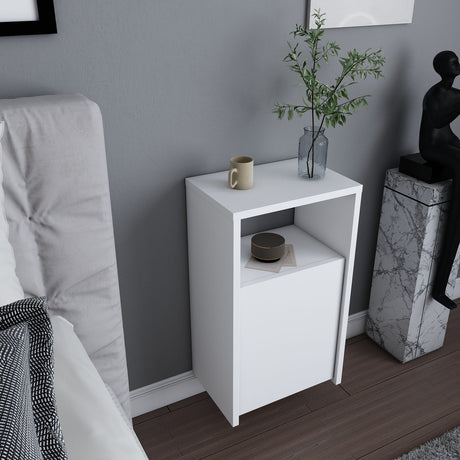Carlin bedside table white 36 cm Melamine coated wood composite