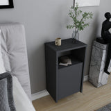 Carlin bedside table anthracite 61.4 cm Melamine-faced wood composite