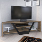 Sares TV cabinet walnut look with black 120 cm Walnut look / Black Melamine coated furniture panel