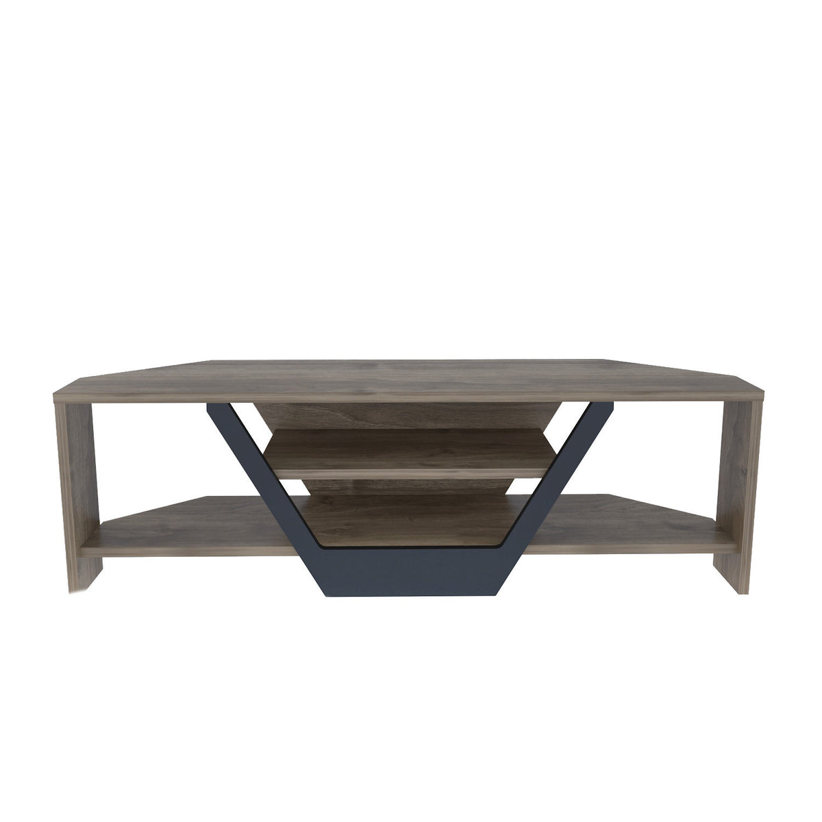 Sares TV cabinet walnut look with black 120 cm Walnut look / Black Melamine coated furniture panel