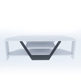 Sares TV cabinet white-black 120 cm White, Black Melamine coated wood composite