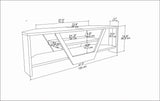 Sares TV cabinet white-black 120 cm White, Black Melamine coated wood composite