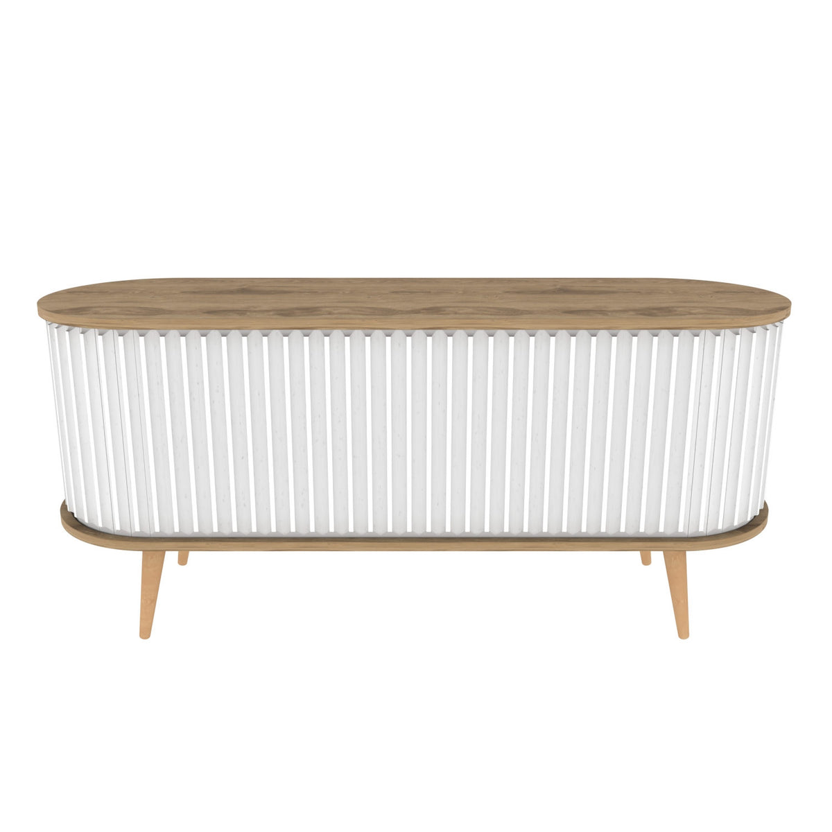 TV Furniture - TV Furniture Stor Oak White Melamine 140x64x43 cm - Dimehouse