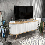 TV Furniture - TV Furniture Stor Oak White Melamine 140x64x43 cm - Dimehouse