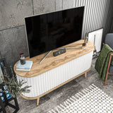 TV Furniture - TV Furniture Stor Oak White Melamine 140x64x43 cm - Dimehouse