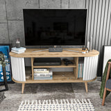 TV Furniture - TV Furniture Stor Oak White Melamine 140x64x43 cm - Dimehouse