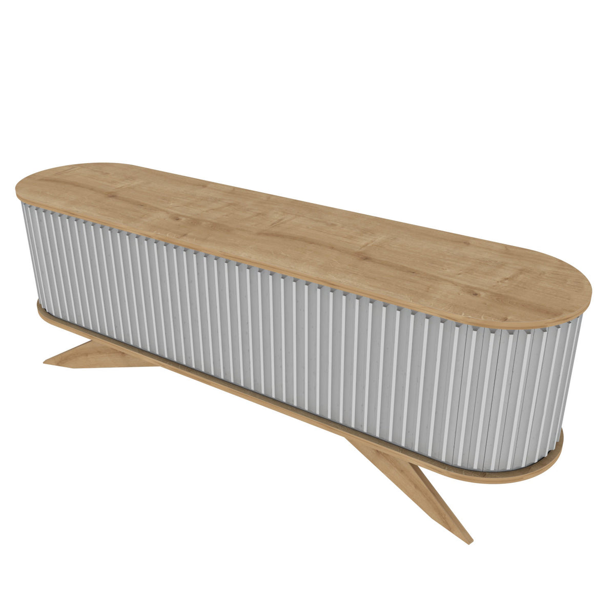 TV Furniture - TV Furniture Stor Saffier White Melamine 180x60x43 cm - Dimehouse