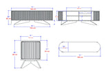 TV Furniture - TV Furniture Stor Saffier White Melamine 180x60x43 cm - Dimehouse