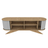 TV Furniture - TV Furniture Stor Saffier White Melamine 180x60x43 cm - Dimehouse