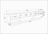 TV Furniture - TV Furniture Rhodes White Melamine 240x47.4x37.1 cm - Dimehouse