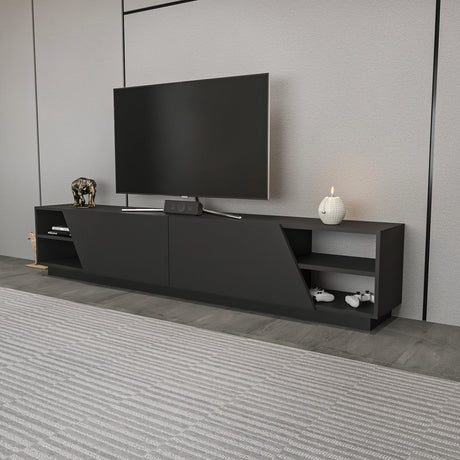 TV Furniture - TV Furniture Rhodes Anthracite Melamine 240x47.4x37.1 cm - Dimehouse
