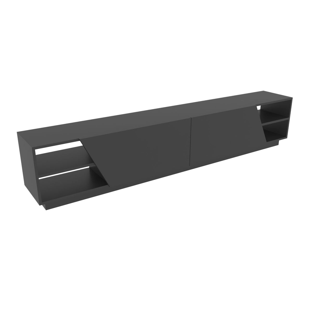 TV Furniture - TV Furniture Rhodes Anthracite Melamine 240x47.4x37.1 cm - Dimehouse