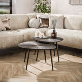 Coffee tables - Coffee table set Juno Dark Bronze Metal Set of 2 - Dimehouse