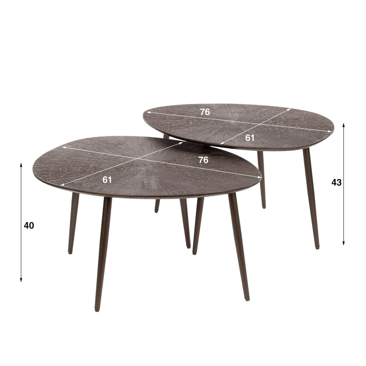 Coffee tables - Coffee table set Juno Dark Bronze Metal Set of 2 - Dimehouse