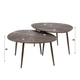 Coffee tables - Coffee table set Juno Dark Bronze Metal Set of 2 - Dimehouse