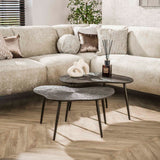 Coffee tables - Coffee table set Jax Organic Bronze Dark Brown Set of 2 - Dimehouse