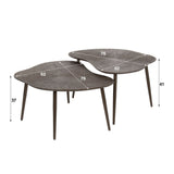 Coffee tables - Coffee table set Jax Organic Bronze Dark Brown Set of 2 - Dimehouse