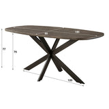 Dining tables - Dining table Danish Oval Virello Bronze Liquid Metal 180 cm - Dimehouse