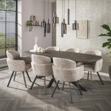 Dining tables - Dining table Danish Oval Virello Bronze Liquid Metal 215 cm - Dimehouse