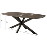 Dining tables - Dining table Danish Oval Virello Bronze Liquid Metal 215 cm - Dimehouse