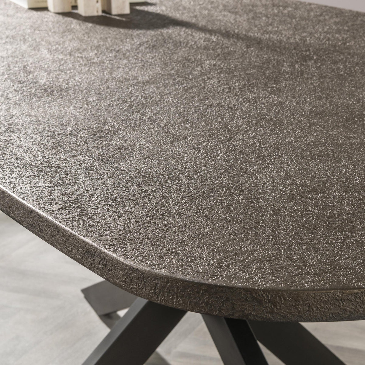 Dining tables - Dining table Danish Oval Virello Bronze Liquid Metal 215 cm - Dimehouse