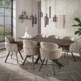 Dining tables - Dining table Danish Oval Virello Bronze Liquid Metal 215 cm - Dimehouse