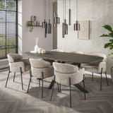 Dining tables - Dining table Danish Oval Virello Bronze Liquid Metal 215 cm - Dimehouse