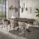 Dining tables - Dining table Danish Oval Virello Bronze Liquid Metal 215 cm - Dimehouse