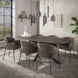 Dining tables - Dining table Danish Oval Virello Bronze Liquid Metal 215 cm - Dimehouse