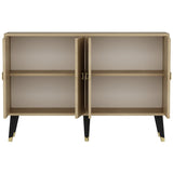 Ahart Console oak look with gold accents 120 cm Sapphire oak look and gold Melamine coated wood composite