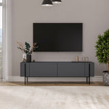 Herman TV cabinet anthracite 160 cm Melamine-faced wood composite